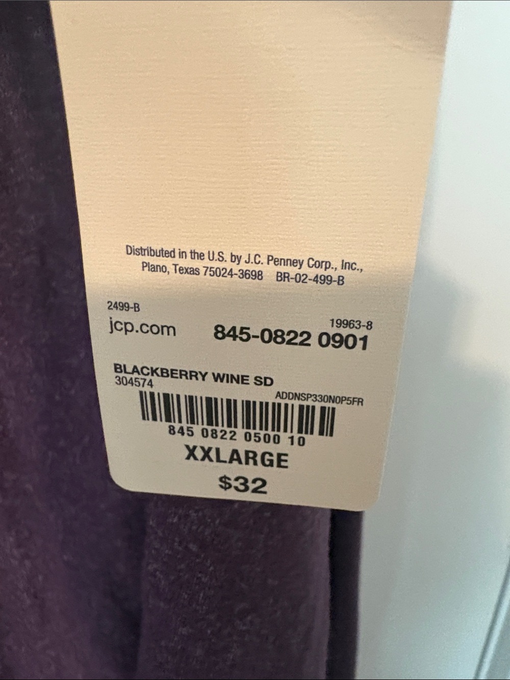 St. John's Bay Plum V-Neck Henley Long Sleeve Top - Picture 4 of 6